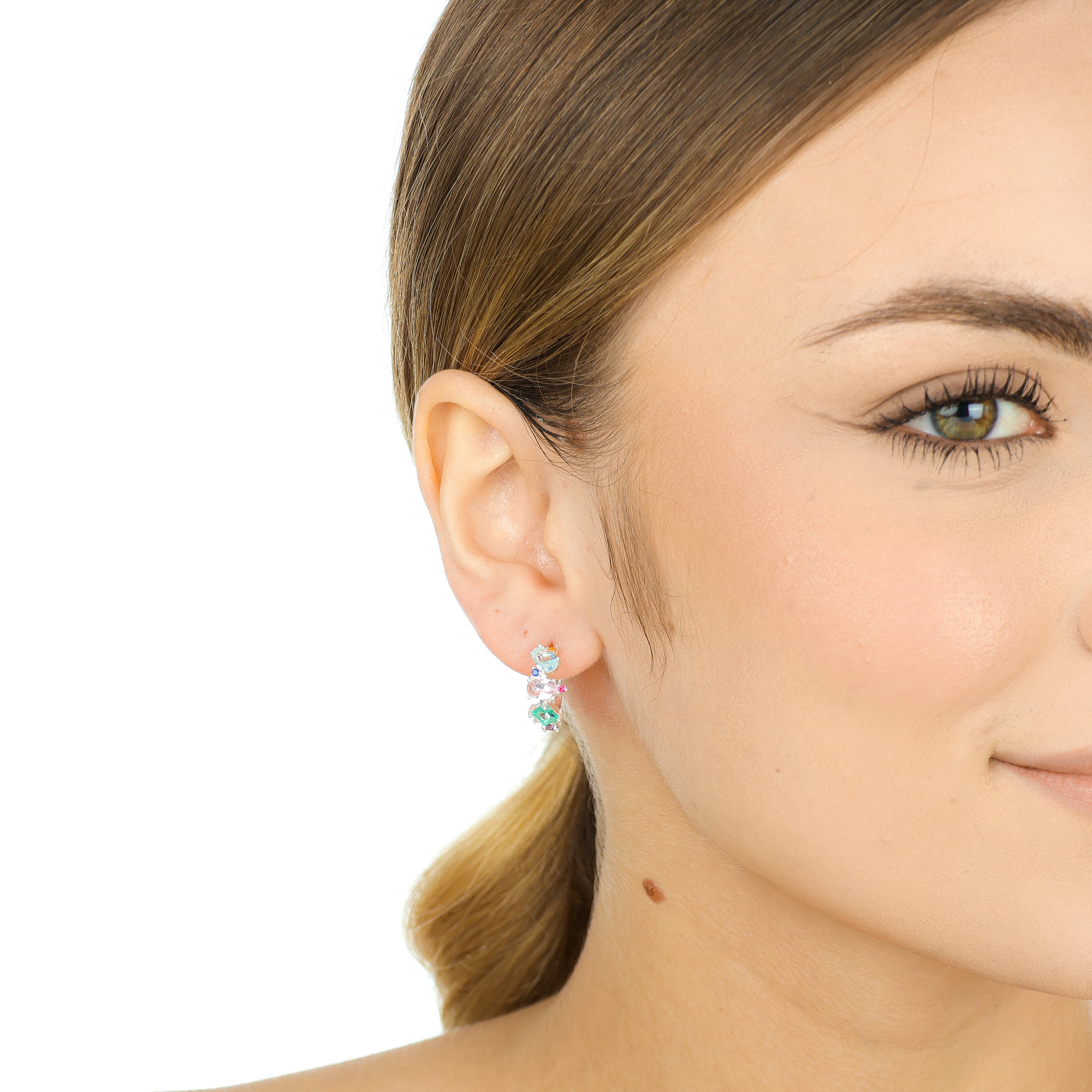 Brinco pino meia argola color