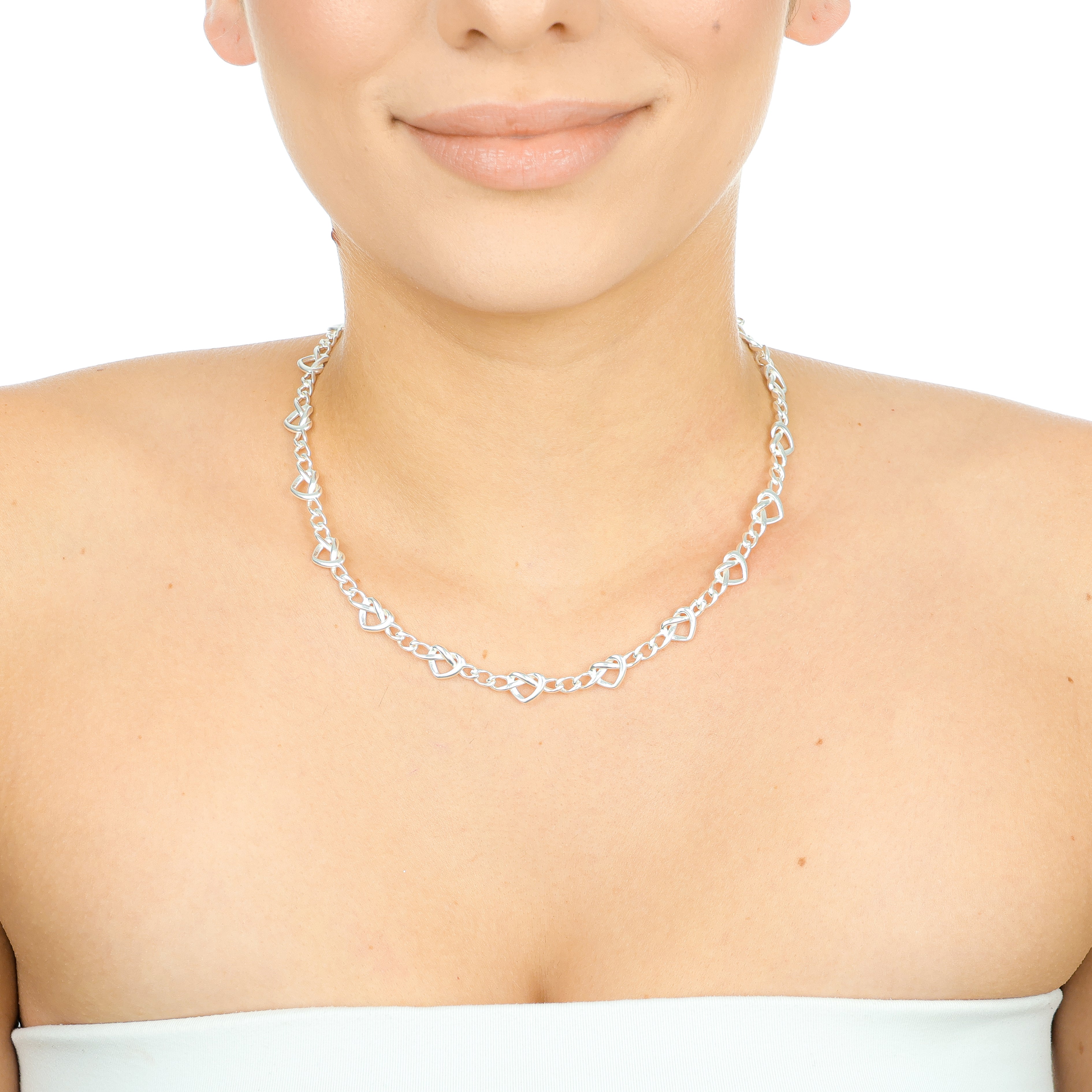 Colar coração c/ nó